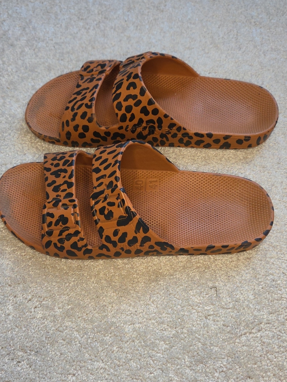 Leopard Print Freedom Moses Slide Sandals - Womens Size 40/41